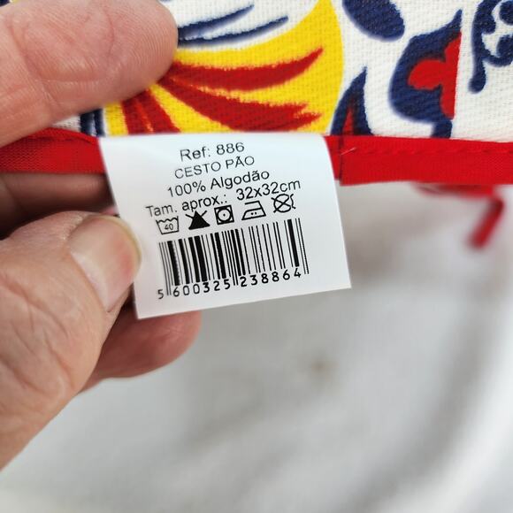 Vintage 90s Portugal Quilted Casserole Caddy Carrier 13x13 Cotton Tie Bakeware - Picture 12 of 12